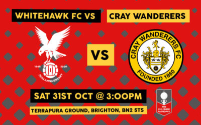 Whitehawk vs Cray Wanderers – Buildbase FA Trophy, 3QR, Saturday 31st October, 3pm – Match Preview & Directions