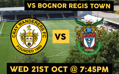 Cray Wanderers vs Bognor Regis Town – Isthmian Premier, 21/10/20 – Match Postponed