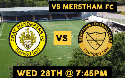 Cray Wanderers vs Merstham – Pitching In Isthmian Premier – Weds, 28th October, 7.45pm. Match Preview