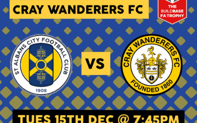 St Albans City vs Cray Wanderers – FA Trophy 2nd Round – Tuesday 15th December, 7.45pm. Match Preview and Directions