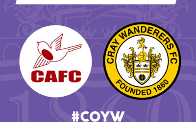 Cray Wanderers fixture update – New date for Carshalton Athletic away, Saturday 2nd October, 3pm