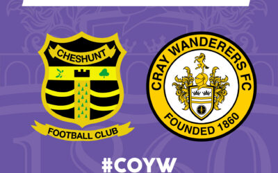 Cheshunt vs Cray Wanderers – Isthmian Premier, Saturday 23rd October, 3pm – Match Preview & Directions