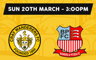 Cray Wanderers vs Bowers & Pitsea – Isthmian Premier, Sunday 20th March, 3pm – Match Preview