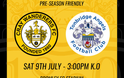 Cray Wanderers vs Tonbridge Angels – PSF, Saturday 9th July, 3pm – Match Preview