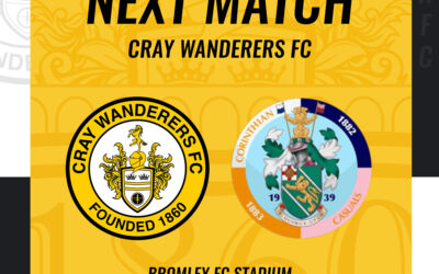 Cray Wanderers vs. Corinthian Casuals – Isthmian Premier, Saturday 8th April – 3 pm – Match Preview