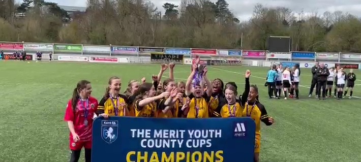 Congratulations to the Cray Wanderers U13s Girls – U13s Merit Kent County Cup Winners 2022-23