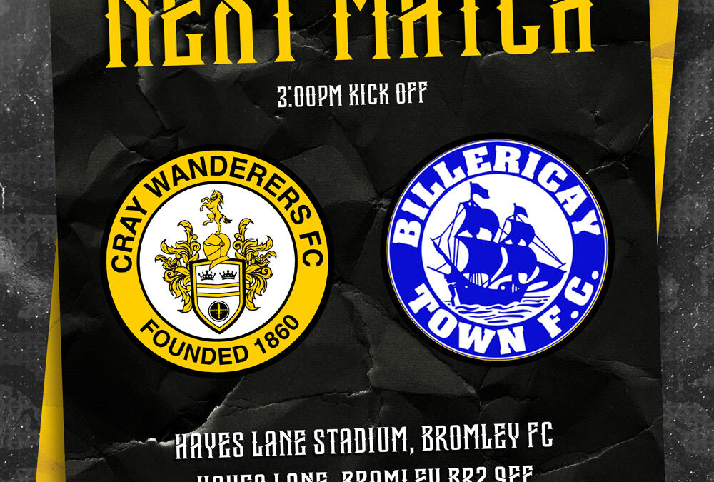 Cray Wanderers vs Billericay Town – Isthmian Premier, Saturday 19th August, 3 pm – Match Preview