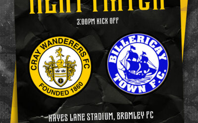 Cray Wanderers vs Billericay Town – Isthmian Premier, Saturday 19th August, 3 pm – Match Preview