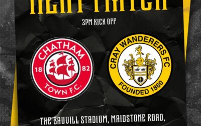 Chatham Town vs Cray Wanderers – Isthmian Premier, Saturday 9th September, 3 pm – Match Preview & Directions