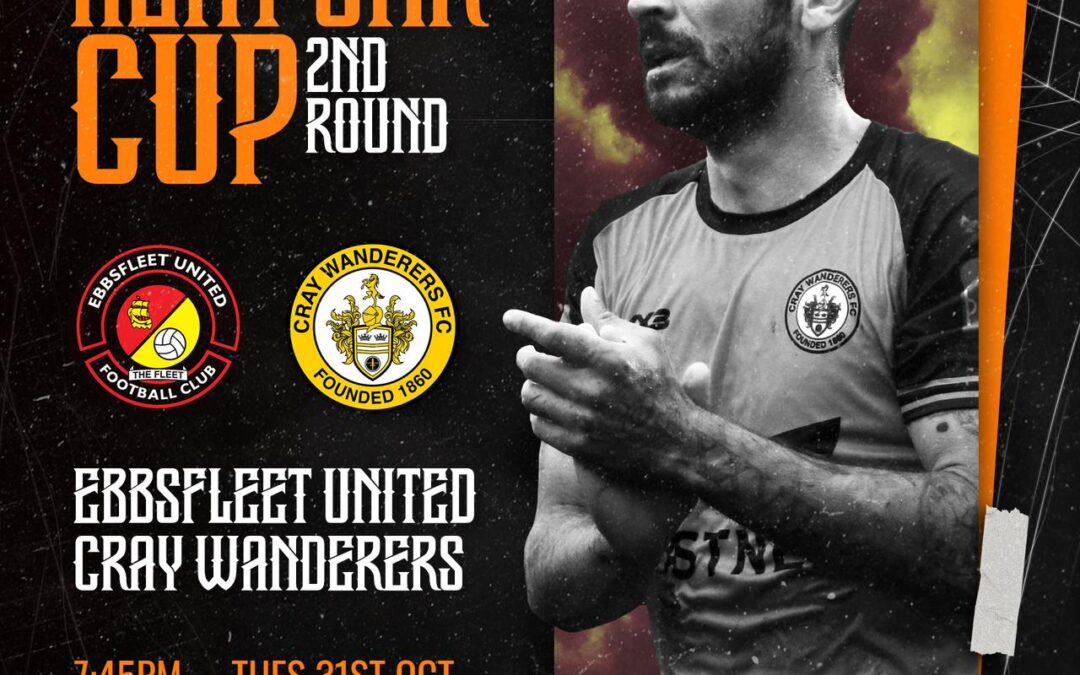 Ebbsfleet United vs Cray Wanderers – Kent Senior Cup 2nd Round – Tuesday 31st October, 7.45 pm – Match Preview & Directions