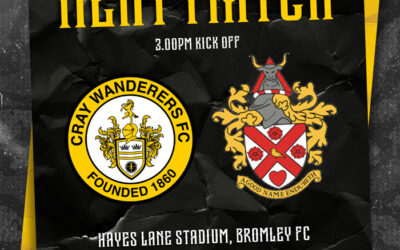 Cray Wanderers vs Hornchurch – Isthmian Premier – Sunday 15th October, 3 pm – Match Preview + The Pre-Match thoughts/Programme notes of Neil Smith