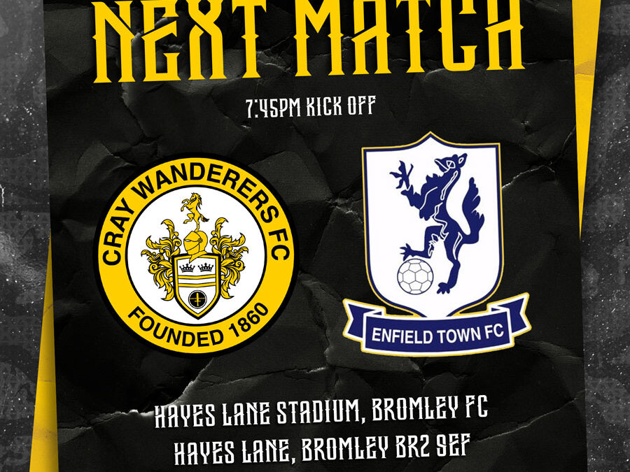 Cray Wanderers vs Enfield Town – Isthmian Premier, Friday 29th December, 7.45 pm – Match Preview + Half price entry for donations to Lewisham Food Bank + The Programme Notes of Neil Smith