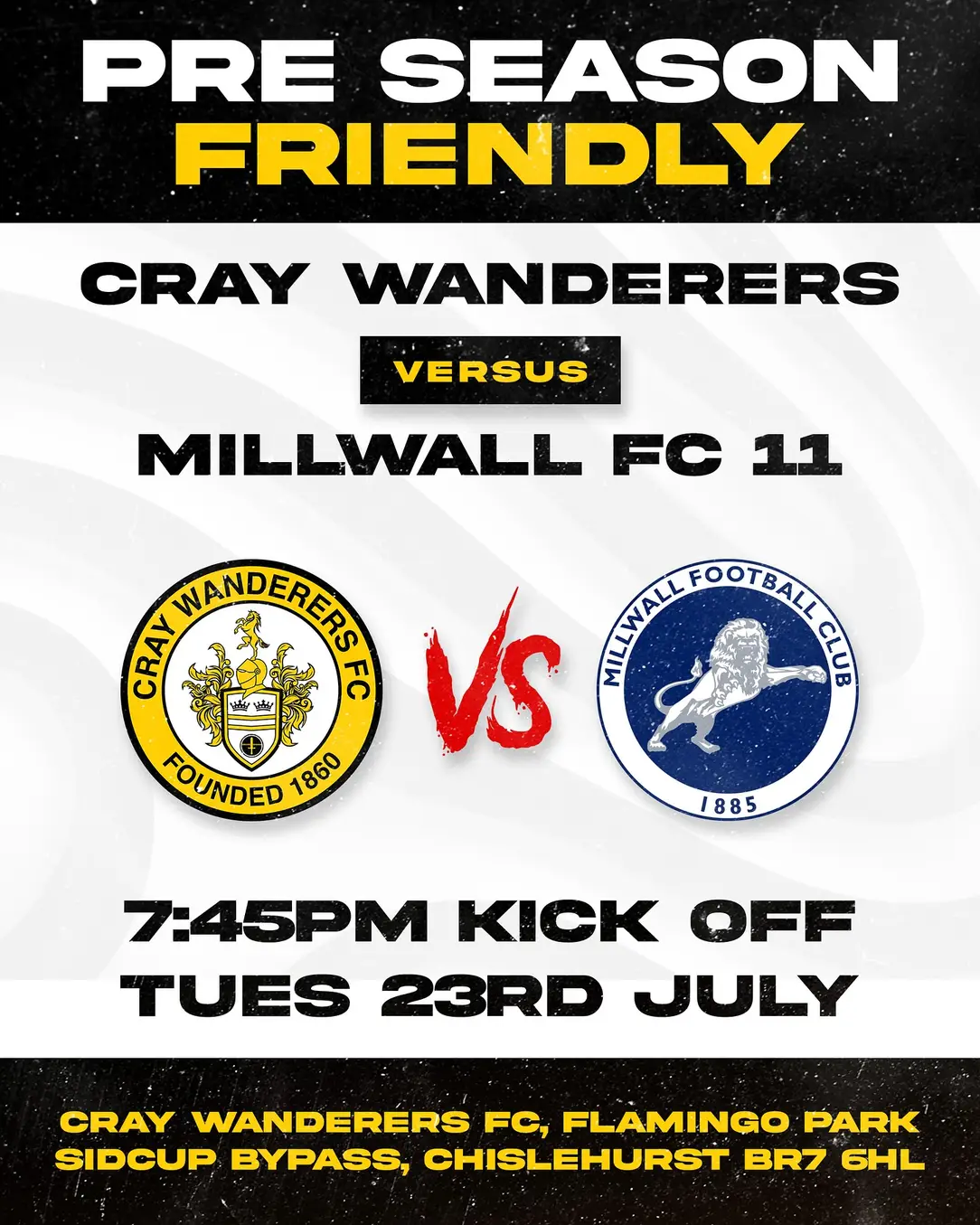 Cray Wanderers 202425 PreSeason Friendlies Schedule Cray Wanderers FC