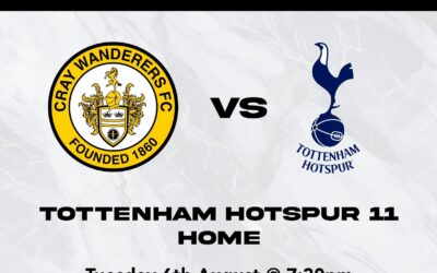 Cray Wanderers vs Tottenham Hotspur U23s – PSF – Tuesday 6th August, 7.30 pm – Match Preview & Directions