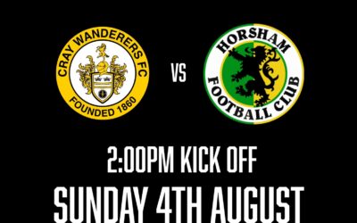 Cray Wanderers Women vs Horsham FC Women – Pre-Season Friendly – Sunday 4th August, 2 pm