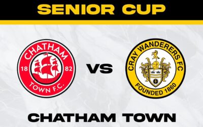 Chatham Town vs Cray Wanderers – Kent Senior Cup 1st Round – Tuesday 24th September, 7.45 pm – Match Preview & Directions