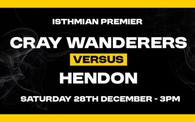 Cray Wanderers vs Hendon – Isthmian Premier – Saturday 28th December, 3 pm – Match Preview & Directions for newcomers