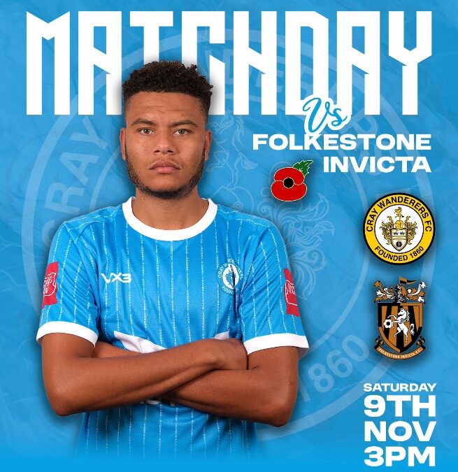 Folkestone Invicta vs Cray Wanderers – Isthmian Premier – Saturday 9th November, 3 pm – Match Preview & Directions