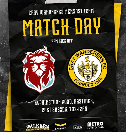 Hastings United vs Cray Wanderers – Isthmian Premier – Saturday 18th January, 3 pm – Match Preview & Directions