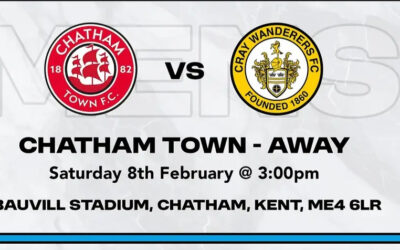 Chatham Town v Cray Wanderers – Isthmian Premier – Saturday 8th February, 3 pm – Match Preview & Directions