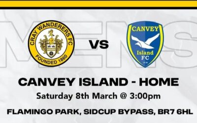 Cray Wanderers vs Canvey Island – Isthmian Premier –  Saturday 8th March, 3 pm – Match Preview, A tribute to Peter Jackson, the thoughts of Neil Smith & & Directions for newcomers